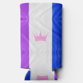 SlipperyJoe Drag Pride Flag lila blaue Krähe Selters Dosenkühler (Rückseite)