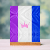 SlipperyJoe Drag Pride Flag lila-weiß-blau Sequ Acrylschild (Neutral)
