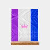 SlipperyJoe Drag Pride Flag lila-weiß-blau Sequ Acrylschild (Vorderseite)