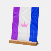 SlipperyJoe Drag Pride Flag lila-weiß-blau Sequ Acrylschild (Winkel)
