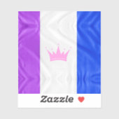 SlipperyJoe Drag Pride Flag lila-weiß-blau Sequ Aufkleber (Blatt)