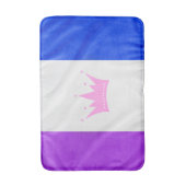 SlipperyJoe Drag Pride Flag lila-weiß-blau Sequ Badematte (Vorderseite Vertikal)