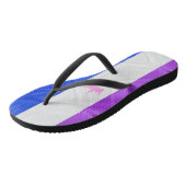SlipperyJoe Drag Pride Flag lila-weiß-blau Sequ Badesandalen (Schrägansicht)
