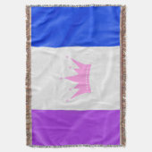 SlipperyJoe Drag Pride Flag lila-weiß-blau Sequ Decke (Vorderseite Vertikal)