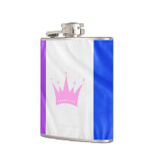 SlipperyJoe Drag Pride Flag lila-weiß-blau Sequ Flachmann (Links)