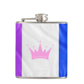 SlipperyJoe Drag Pride Flag lila-weiß-blau Sequ Flachmann (Vorderseite)