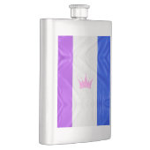 SlipperyJoe Drag Pride Flag lila-weiß-blau Sequ Flachmann (Rechts)