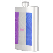 SlipperyJoe Drag Pride Flag lila-weiß-blau Sequ Flachmann (Links)