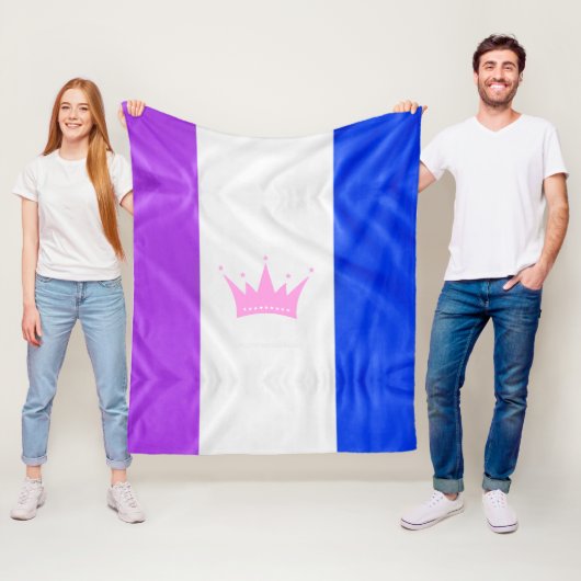 SlipperyJoe Drag Pride Flag lila-weiß-blau Sequ Fleecedecke (Beispiel)