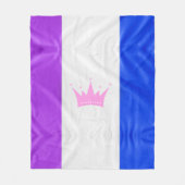 SlipperyJoe Drag Pride Flag lila-weiß-blau Sequ Fleecedecke (Vorderseite)