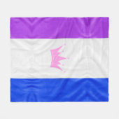 SlipperyJoe Drag Pride Flag lila-weiß-blau Sequ Fleecedecke (Vorderseite (Horizontal))