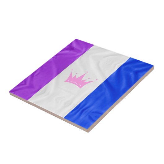 SlipperyJoe Drag Pride Flag lila-weiß-blau Sequ Fliese (Seite)