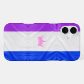 SlipperyJoe Drag Pride Flag lila-weiß-blau Sequ iPhone Hülle (Rückseite (Horizontal))