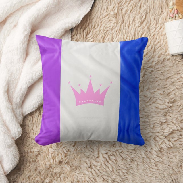 SlipperyJoe Drag Pride Flag lila-weiß-blau Sequ Kissen (Decke)