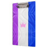 SlipperyJoe Drag Pride Flag lila-weiß-blau Sequ Klemmbrett (Links)