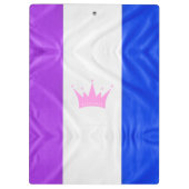 SlipperyJoe Drag Pride Flag lila-weiß-blau Sequ Klemmbrett (Rückseite)