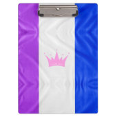 SlipperyJoe Drag Pride Flag lila-weiß-blau Sequ Klemmbrett (Vorderseite)
