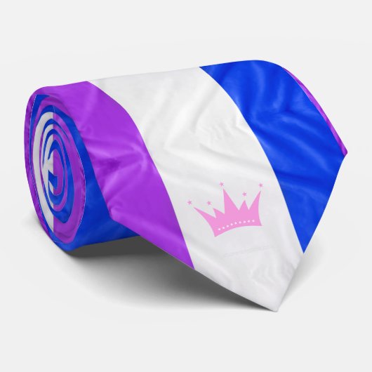SlipperyJoe Drag Pride Flag lila-weiß-blau Sequ Krawatte (Gerollt)