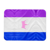 SlipperyJoe Drag Pride Flag lila-weiß-blau Sequ Magnet (Horizontal)