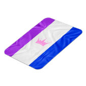 SlipperyJoe Drag Pride Flag lila-weiß-blau Sequ Magnet (Linke Seite)