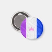 SlipperyJoe Drag Pride Flag lila-weiß-blau Sequ Magnet (Vorderseite/Rückseite)