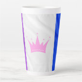 SlipperyJoe Drag Pride Flag lila-weiß-blau Sequ Milchtasse (Vorderseite)