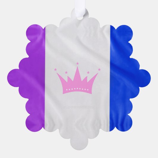 SlipperyJoe Drag Pride Flag lila-weiß-blau Sequ Ornament Karte (Rückseite)