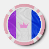 SlipperyJoe Drag Pride Flag lila-weiß-blau Sequ Pokerchips (Rückseite)