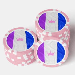 SlipperyJoe Drag Pride Flag lila-weiß-blau Sequ Pokerchips