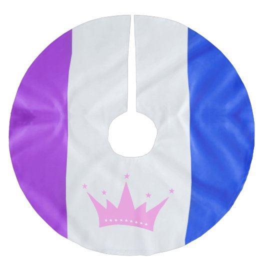 SlipperyJoe Drag Pride Flag lila-weiß-blau Sequ Polyester Weihnachtsbaumdecke (Vorderseite)