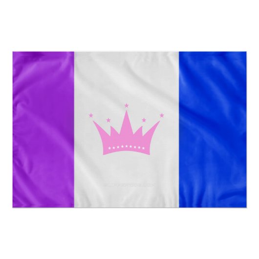 SlipperyJoe Drag Pride Flag lila-weiß-blau Sequ Poster (Vorderseite)