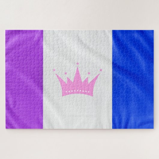 SlipperyJoe Drag Pride Flag lila-weiß-blau Sequ Puzzle (Horizontal)