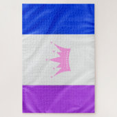 SlipperyJoe Drag Pride Flag lila-weiß-blau Sequ Puzzle (Vertikal)