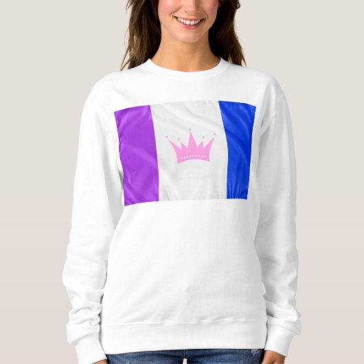 SlipperyJoe Drag Pride Flag lila-weiß-blau Sequ Sweatshirt (Vorderseite)