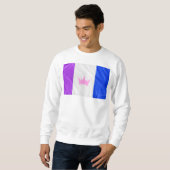 SlipperyJoe Drag Pride Flag lila-weiß-blau Sequ Sweatshirt (Vorne ganz)