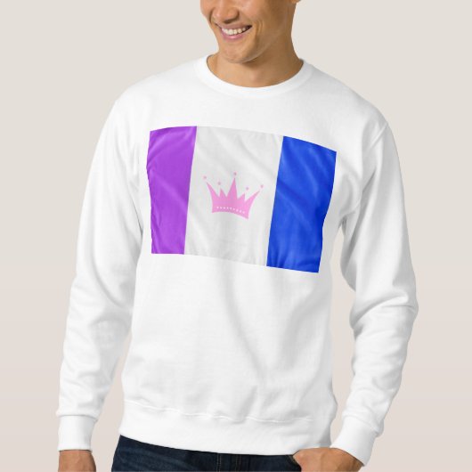 SlipperyJoe Drag Pride Flag lila-weiß-blau Sequ Sweatshirt (Vorderseite)