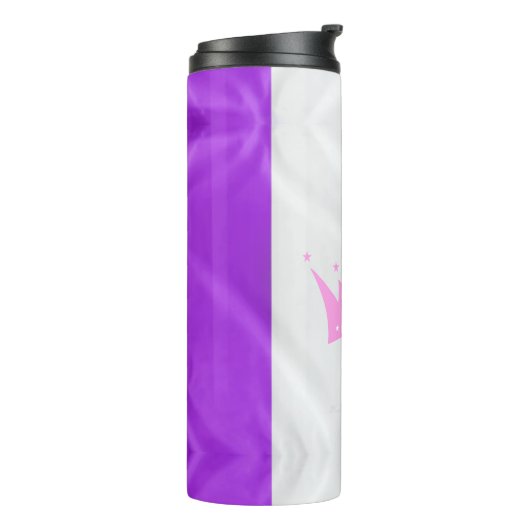 SlipperyJoe Drag Pride Flag lila-weiß-blau Sequ Thermosbecher (Nach links gedreht)