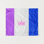 SlipperyJoe Drag Pride Flag lila-weiß-blau Sequ Wandteppich (Vorderseite (Horizontal))