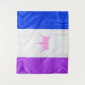 SlipperyJoe Drag Pride Flag lila-weiß-blau Sequ Wandteppich (Vorderseite)