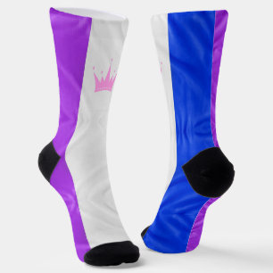 SlipperyJoe Drag Pride-Flagge lila weiß blau Krähe Socken