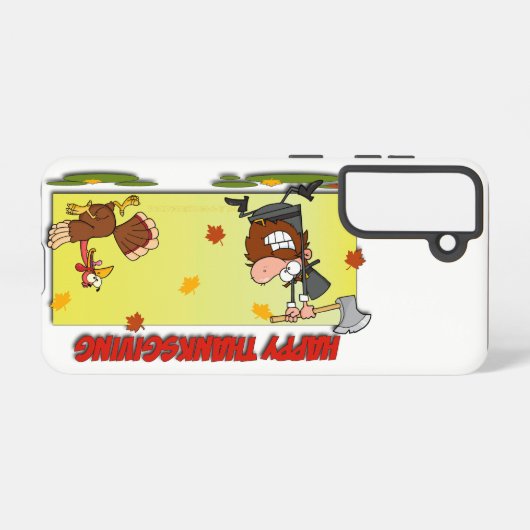 SlipperyJoe Erntedank lustige Blätter Pilgrim ru Samsung Galaxy Hülle (Rückseite (Horizontal))