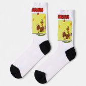 SlipperyJoe Erntedank lustige Blätter Pilgrim ru Socken (Linkes Detail)