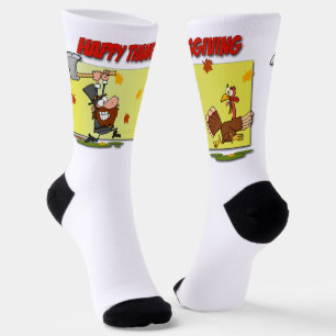 SlipperyJoe Erntedank lustige Blätter Pilgrim ru Socken