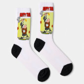 SlipperyJoe Erntedank lustige Blätter Pilgrim ru Socken (Rechts)