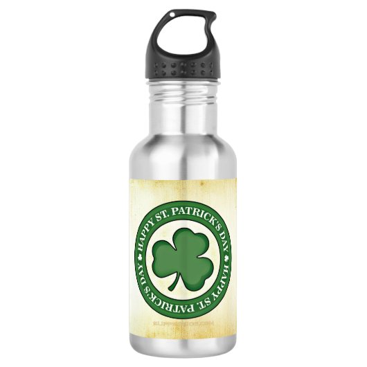 SlipperyJoe feiert Saint Patrick's Day Iris Edelstahlflasche (Vorderseite)