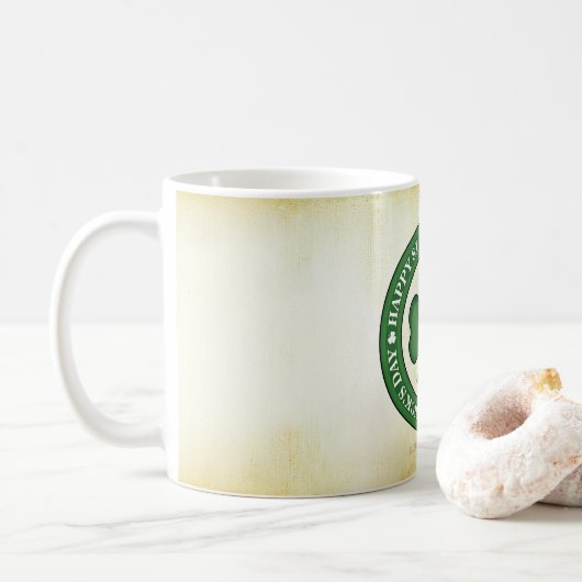 SlipperyJoe feiert Saint Patrick's Day Iris Kaffeetasse (Mit Donut)