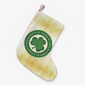 SlipperyJoe feiert Saint Patrick's Day Iris Kleiner Weihnachtsstrumpf (Vorderansicht (hängend))
