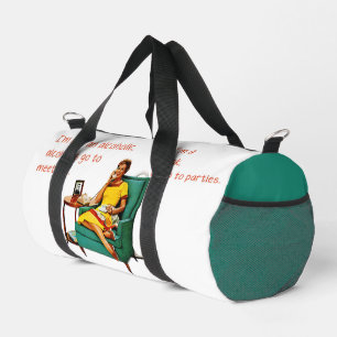 SlipperyJoe gesellig trinkende Party Vintage Frau Duffle Bag