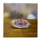 SlipperyJoe Hanukkah dreidel gift octagonal base b Fliese (Vorderseite)
