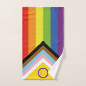 SlipperyJoe Intersex Progress Flag Regenbogen Badhandtuch Set (Handtuch)